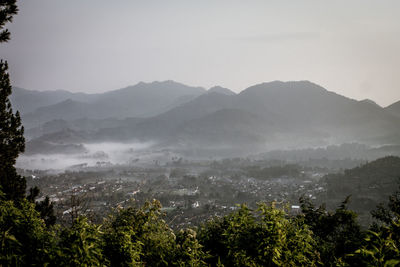 Scenic view of mountains against sky