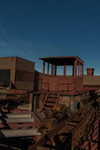 Buildings against blue sky in city