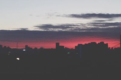 View of cityscape at sunset