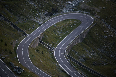 High angle view of road on mountain