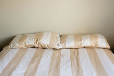 High angle view of bed at home