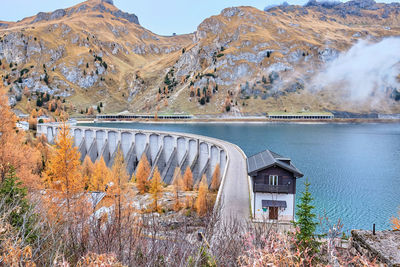 Scenic view of lake against mountains