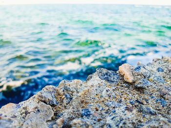 Close-up of rocks on beach