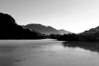 Scenic view of lake and mountains