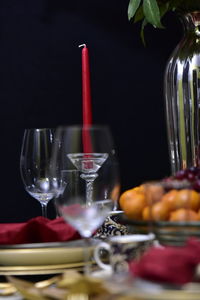 Close-up of wine glass on table