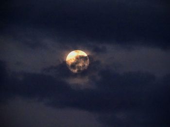 Low angle view of moon at night