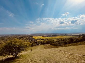 Scenic view of landscape against sky in kent, england