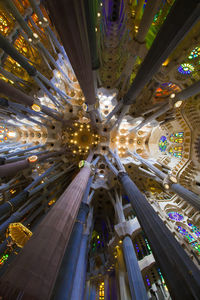 Low angle view of illuminated ceiling of cathedral