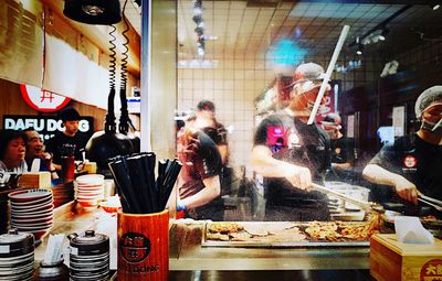 Group of people in restaurant