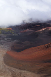 Aerial view of volcanic landscape