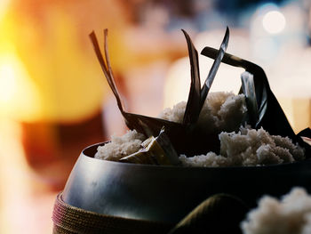 Close-up of ice cream in bowl