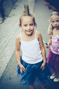 Portrait of cute girl smiling