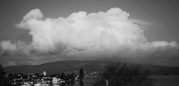 Panoramic shot of cityscape against sky