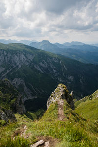 Scenic view of mountains against sky