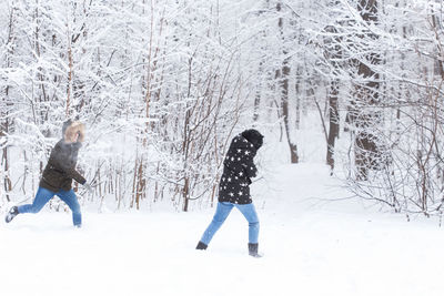 Full length of snow covered land