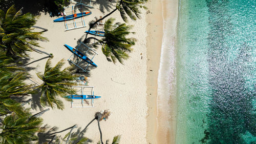 High angle view of beach against sky