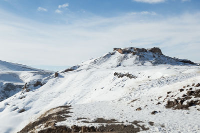 View of snow covered mountain against sky