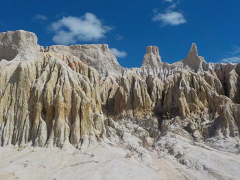 Panoramic view of rock formations against sky