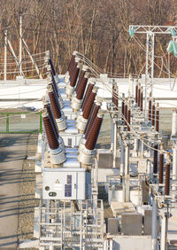 High angle view of electrical transformer