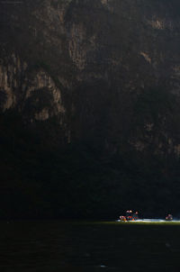 Boats sailing in river