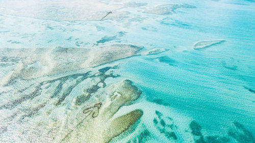 Aerial drone in the ocean