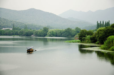 Scenic view of lake against mountains