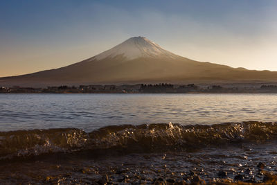 Scenic view of landscape against sky during sunset