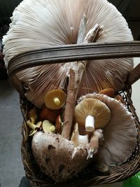 Close-up of wicker basket