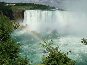 Scenic view of waterfall