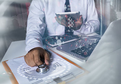 Man working on table