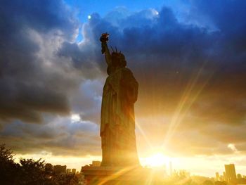 Statue at sunset