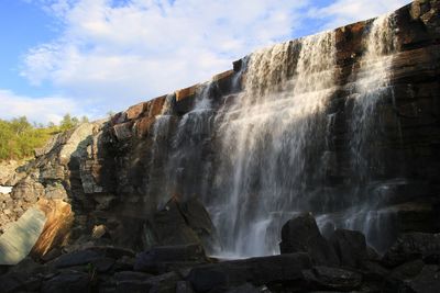 Scenic view of waterfall