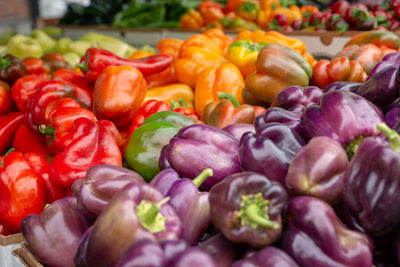 Close-up of vegetables for sale at market stall