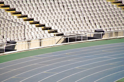 High angle view of empty stadium