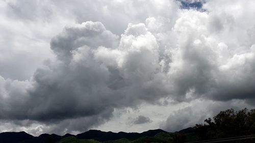 Storm clouds over mountains