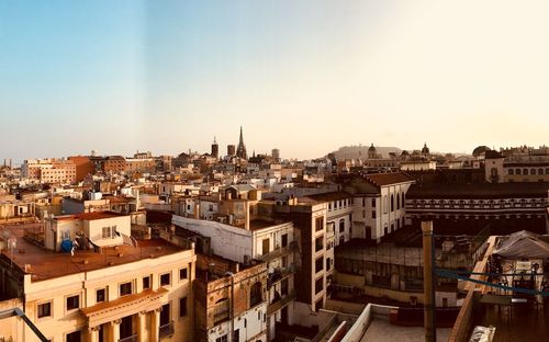 High angle view of townscape against sky