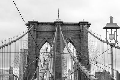 Low angle view of suspension bridge