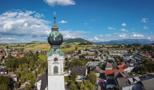 Panoramic view of buildings against sky