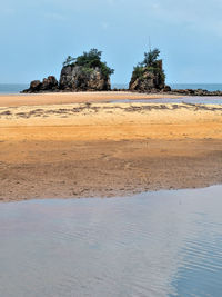 Scenic view of beach against sky