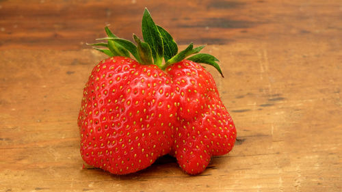 Close-up of strawberry on table