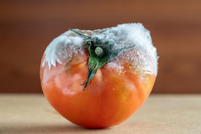 Close-up of orange on table