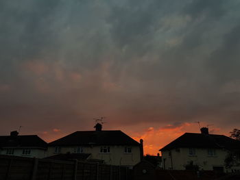 Silhouette buildings against sky during sunset