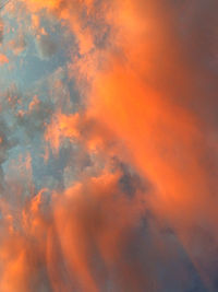 Low angle view of orange sky