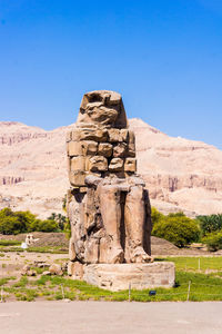View of statue in desert