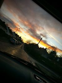 Scenic view of sky seen through car window