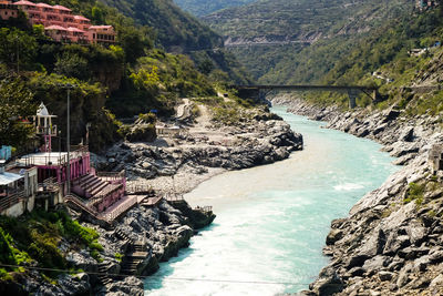High angle view of river