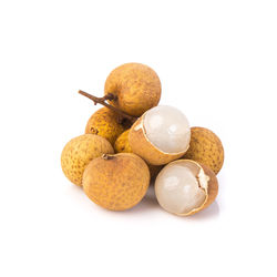 High angle view of fruits against white background