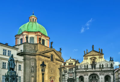 Low angle view of cathedral against blue sky