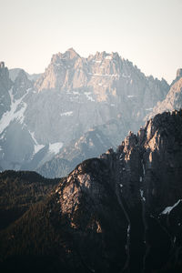 Scenic view of mountains against clear sky