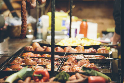 Close-up of meat for sale in market